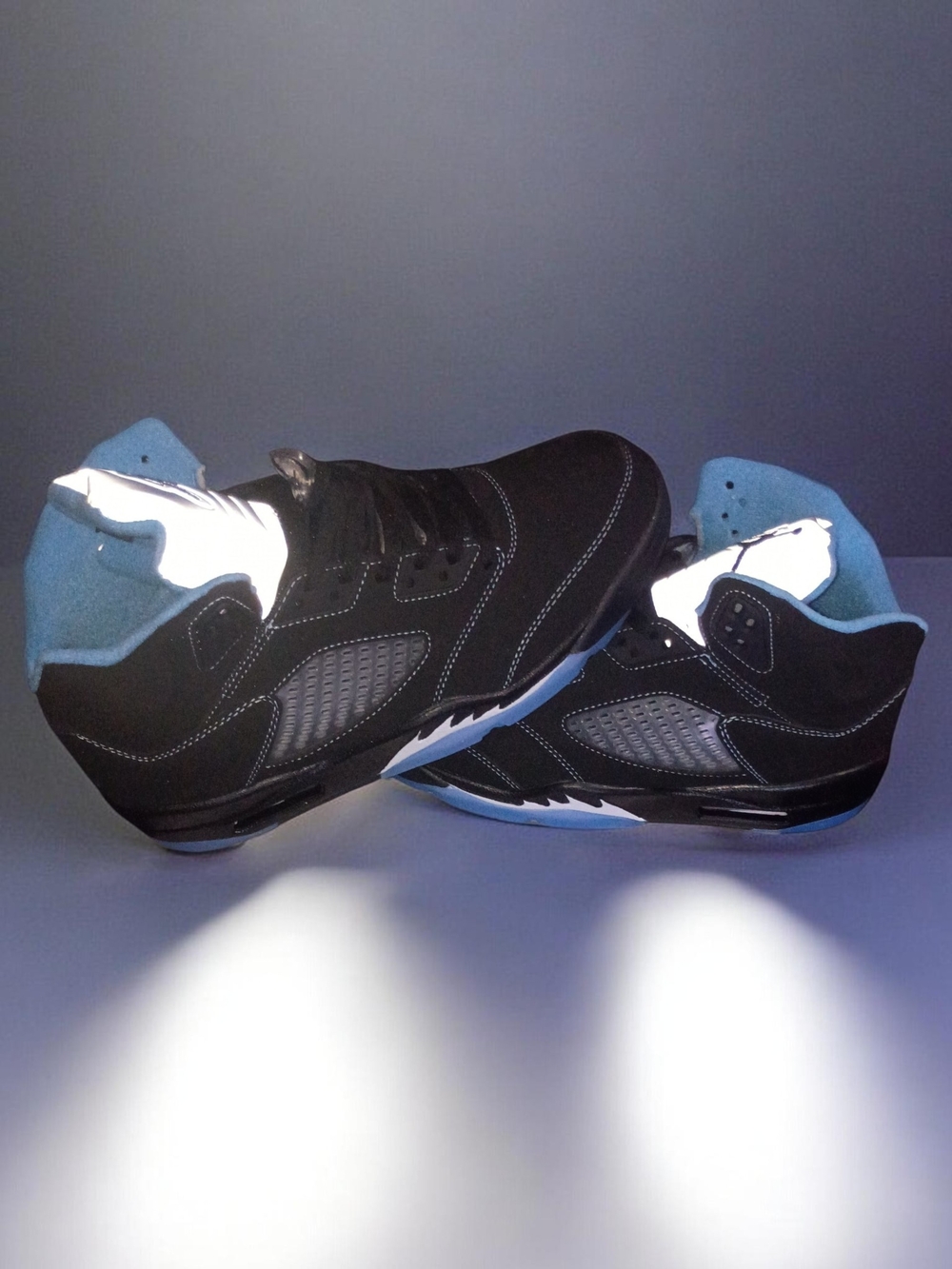 Jordan Men’s Athletic Shoes Black with Blue Accents